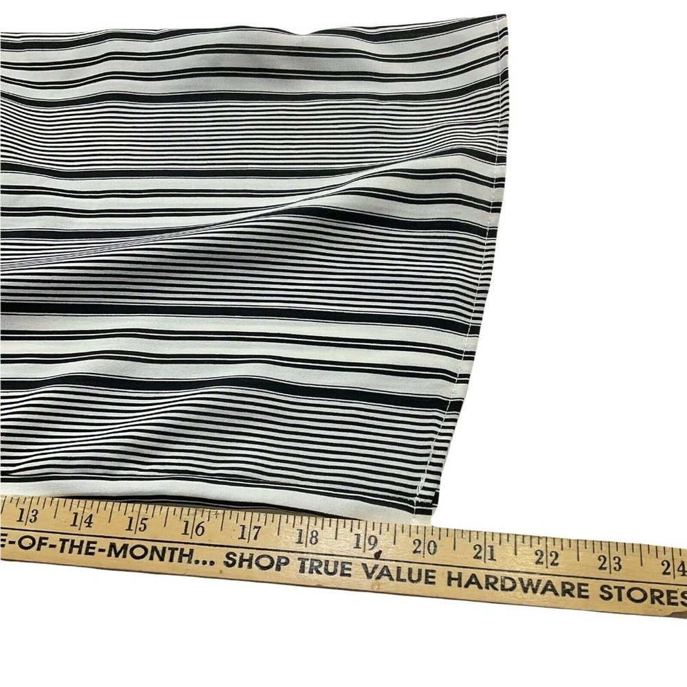 Blue Blush Jumpsuit Womens Size L Black Striped Front Tie Wide Leg Crop Nwt $46 - Picture 11 of 12
